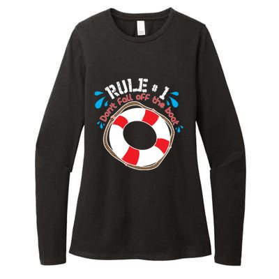 Funny Rule Number 1 Dont Fall Off The Boat Holiday Cruise Gift Womens CVC Long Sleeve Shirt