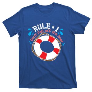 Funny Rule Number 1 Dont Fall Off The Boat Holiday Cruise Gift T-Shirt