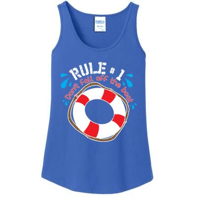 Funny Rule Number 1 Dont Fall Off The Boat Holiday Cruise Gift Ladies Essential Tank