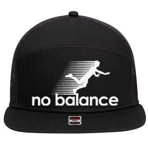 Funny Runner No Balance 7 Panel Mesh Trucker Snapback Hat