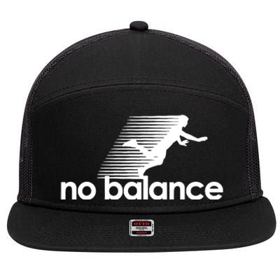 Funny Runner No Balance 7 Panel Mesh Trucker Snapback Hat