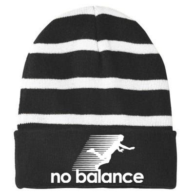 Funny Runner No Balance Striped Beanie with Solid Band