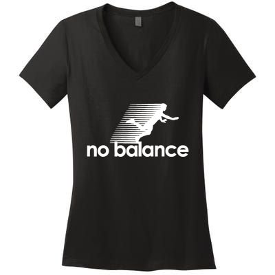 Funny Runner No Balance Women's V-Neck T-Shirt