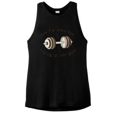 Funny Retro Now IM Down Bad Crying At The Gym Gift Ladies PosiCharge Tri-Blend Wicking Tank