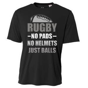 Funny Rugby No Pads No Helmets Just Balls Fan Gift Cooling Performance Crew T-Shirt