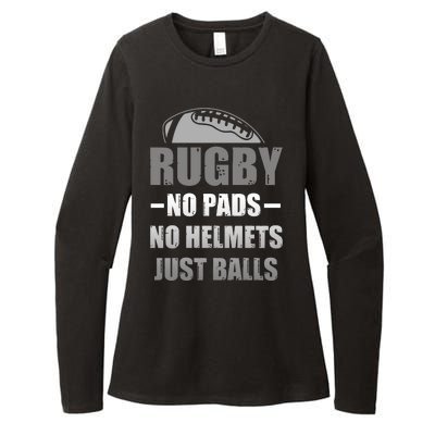 Funny Rugby No Pads No Helmets Just Balls Fan Gift Womens CVC Long Sleeve Shirt