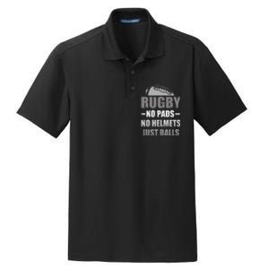 Funny Rugby No Pads No Helmets Just Balls Fan Gift Dry Zone Grid Polo