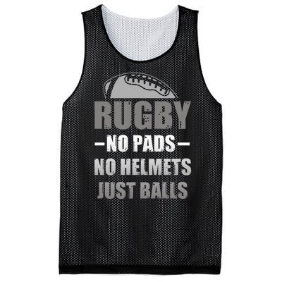 Funny Rugby No Pads No Helmets Just Balls Fan Gift Mesh Reversible Basketball Jersey Tank