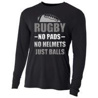 Funny Rugby No Pads No Helmets Just Balls Fan Gift Cooling Performance Long Sleeve Crew