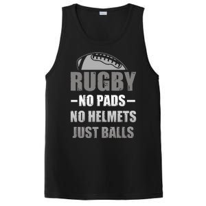 Funny Rugby No Pads No Helmets Just Balls Fan Gift PosiCharge Competitor Tank