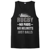 Funny Rugby No Pads No Helmets Just Balls Fan Gift PosiCharge Competitor Tank