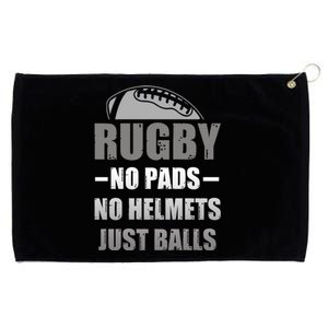 Funny Rugby No Pads No Helmets Just Balls Fan Gift Grommeted Golf Towel