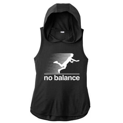 Funny Runner No Balance Ladies PosiCharge Tri-Blend Wicking Draft Hoodie Tank