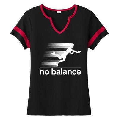 Funny Runner No Balance Ladies Halftime Notch Neck Tee