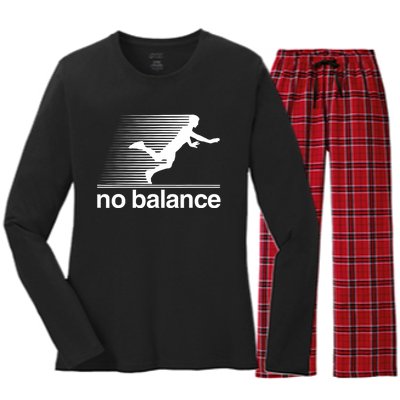 Funny Runner No Balance Women's Long Sleeve Flannel Pajama Set 