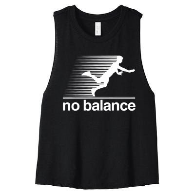 Funny Runner No Balance Women's Racerback Cropped Tank