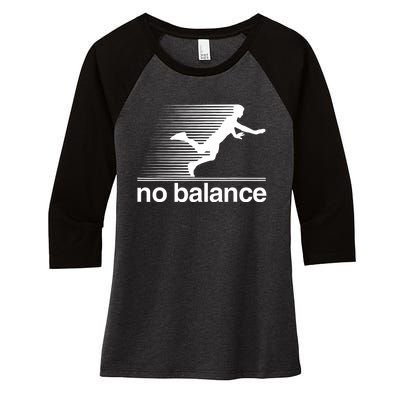 Funny Runner No Balance Women's Tri-Blend 3/4-Sleeve Raglan Shirt