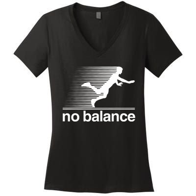 Funny Runner No Balance Women's V-Neck T-Shirt