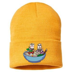 Ferret Ramen Noodles Anime Kawaii Japanese Otaku Gift Sustainable Knit Beanie