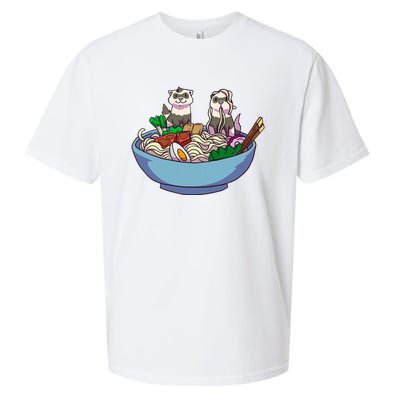 Ferret Ramen Noodles Anime Kawaii Japanese Otaku Gift Sueded Cloud Jersey T-Shirt