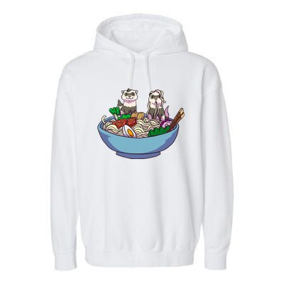 Ferret Ramen Noodles Anime Kawaii Japanese Otaku Gift Garment-Dyed Fleece Hoodie