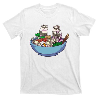 Ferret Ramen Noodles Anime Kawaii Japanese Otaku Gift T-Shirt