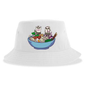 Ferret Ramen Noodles Anime Kawaii Japanese Otaku Gift Sustainable Bucket Hat