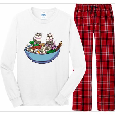 Ferret Ramen Noodles Anime Kawaii Japanese Otaku Gift Long Sleeve Pajama Set