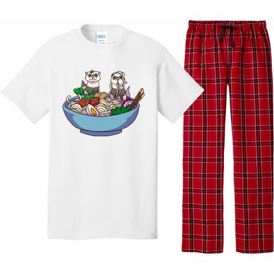 Ferret Ramen Noodles Anime Kawaii Japanese Otaku Gift Pajama Set