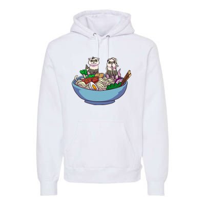 Ferret Ramen Noodles Anime Kawaii Japanese Otaku Gift Premium Hoodie