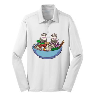 Ferret Ramen Noodles Anime Kawaii Japanese Otaku Gift Silk Touch Performance Long Sleeve Polo