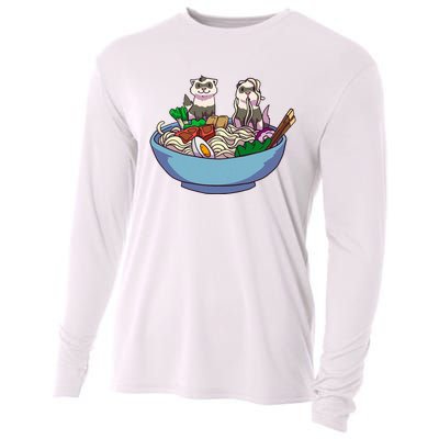 Ferret Ramen Noodles Anime Kawaii Japanese Otaku Gift Cooling Performance Long Sleeve Crew