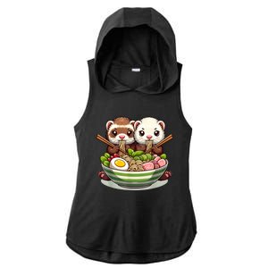 Ferret Ramen Noodle Japanese Kawaii Anime Gifts Women Ladies PosiCharge Tri-Blend Wicking Draft Hoodie Tank