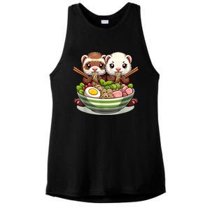 Ferret Ramen Noodle Japanese Kawaii Anime Gifts Women Ladies PosiCharge Tri-Blend Wicking Tank