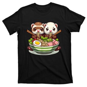 Ferret Ramen Noodle Japanese Kawaii Anime Gifts Women T-Shirt