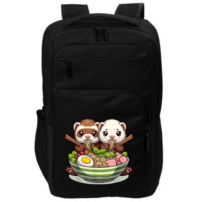 Ferret Ramen Noodle Japanese Kawaii Anime Gifts Women Impact Tech Backpack