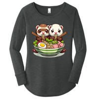 Ferret Ramen Noodle Japanese Kawaii Anime Gifts Women Women's Perfect Tri Tunic Long Sleeve Shirt