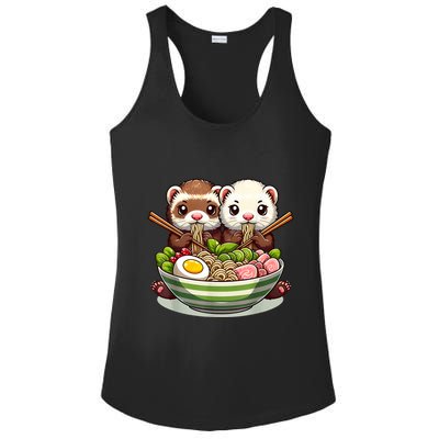 Ferret Ramen Noodle Japanese Kawaii Anime Gifts Women Ladies PosiCharge Competitor Racerback Tank