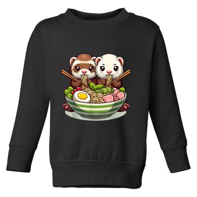 Ferret Ramen Noodle Japanese Kawaii Anime Gifts Women Toddler Sweatshirt