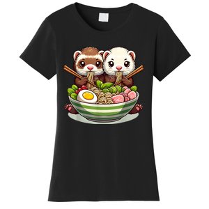 Ferret Ramen Noodle Japanese Kawaii Anime Gifts Women Women's T-Shirt