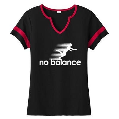 Funny Runner No Balance Ladies Halftime Notch Neck Tee