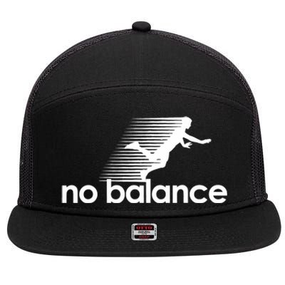 Funny Runner No Balance 7 Panel Mesh Trucker Snapback Hat