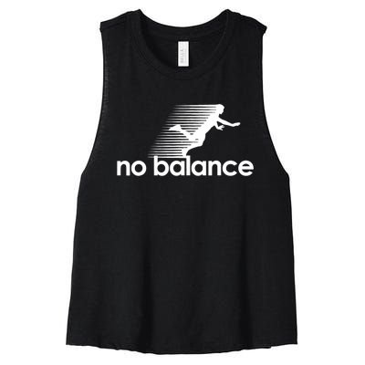 Funny Runner No Balance Women's Racerback Cropped Tank