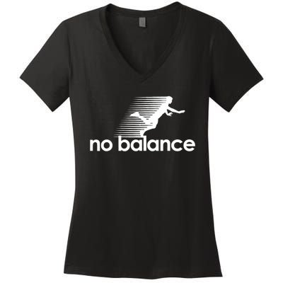 Funny Runner No Balance Women's V-Neck T-Shirt