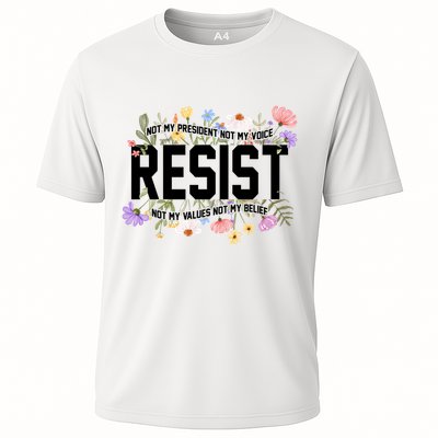 Floral Resist Not My President Antitrump Performance Shirt