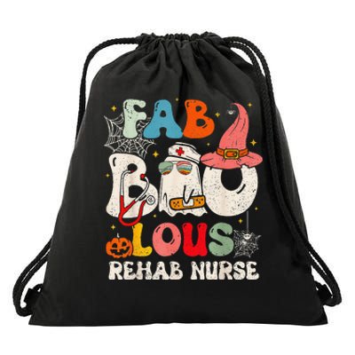 Faboolous Rehab Nurse Groovy Cute Halloween Spooky Season Drawstring Bag