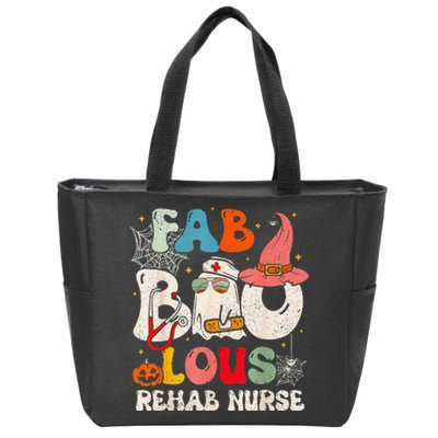 Faboolous Rehab Nurse Groovy Cute Halloween Spooky Season Zip Tote Bag