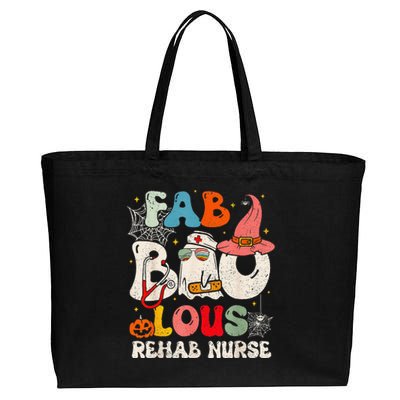 Faboolous Rehab Nurse Groovy Cute Halloween Spooky Season Cotton Canvas Jumbo Tote