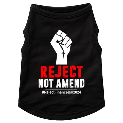 Funny Reject Not Amend Reject Finance Bill 2024 Gift Doggie Tank