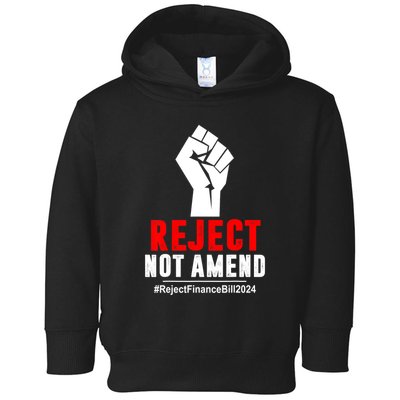 Funny Reject Not Amend Reject Finance Bill 2024 Gift Toddler Hoodie